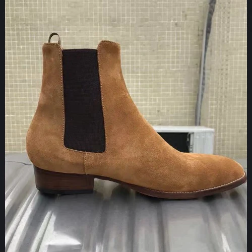 

2018 New Arrival Famous brand Mens Chelsea Booties Nubuck Ankle boots Wedding and party Shoes Kanye west