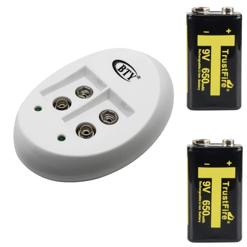 650mAh Rechargeable 9V Li ion Battery With Plastic Case For Digital