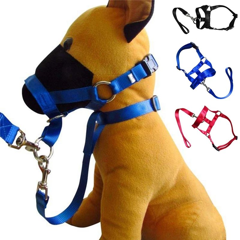 Pet Dog Padded Head Collar Dog Gentle Halter Leash Leader Stop Pulling Training Muzzles Tools dog muzzle