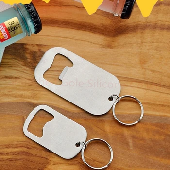 

50pcs Protable Keychain keyring Stainless Steel opener Beer Bottle Opener Big and small size Can customize logo C2801