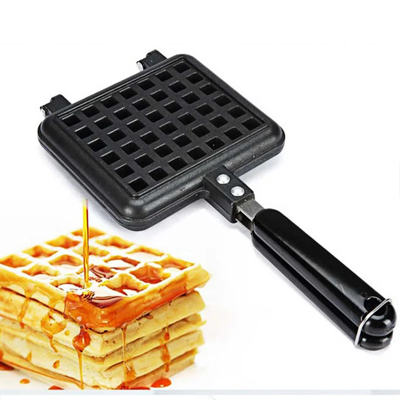 

DIY Silicone Waffle Mould Baking Tools Pudding Cake Decor Mold Non-stick Tray With Handle Bakeware for Stovetop 31*14.5*3cm