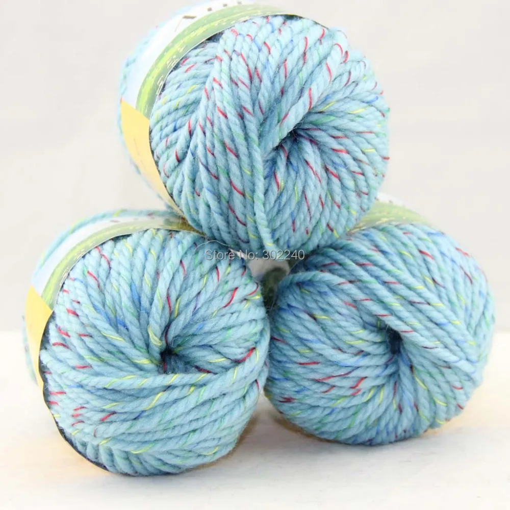 LOT of 3 BallsX50g Chunky Hand woven Coarse Knitting Yarn Rainbow