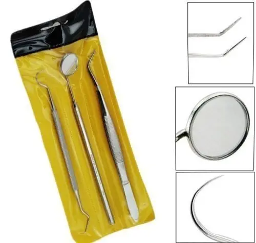 30 Sets 90 Pcs Basic Dental Instruments Set Examination Kit Mirror+Explorer Probe+College Cotton Plier |