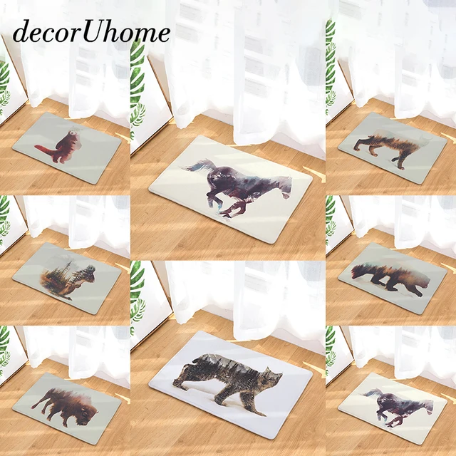 DecorUhome Antislip Waterdichte Deur Mat Dier Bos Paard Kat Tapijten ... DecorUhome Antislip Waterdichte Deur Mat Dier Bos Paard Kat Tapijten ...
