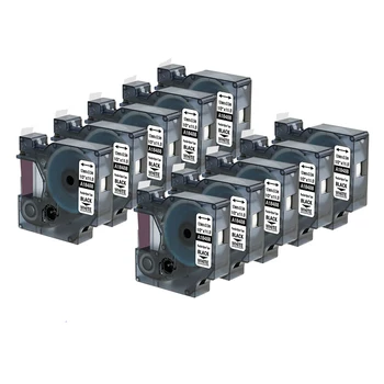 

Oozmas 10pcs/lot compatible for Dymo Flexible Nylon 18488 laminated Label tape 12mm black on white for Rhino printer ribbon