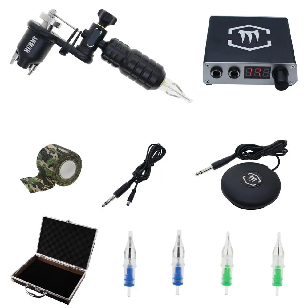 

Rotary Tattoo Machines Guns Kits with Digtal Tattoo Power Supply Needles Grip for Tattoo kit Supply KT010
