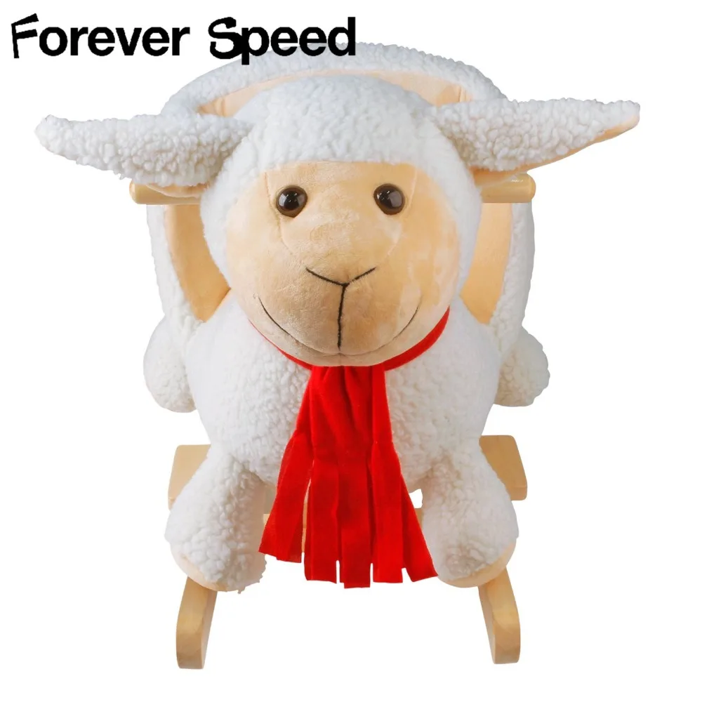 60cm Children Chairs Plush Baby Swing Chair Sheep Rocking Chair Baby Bouncer Plush Seat Kids Outdoor Ride Rocking Stroller Toy
