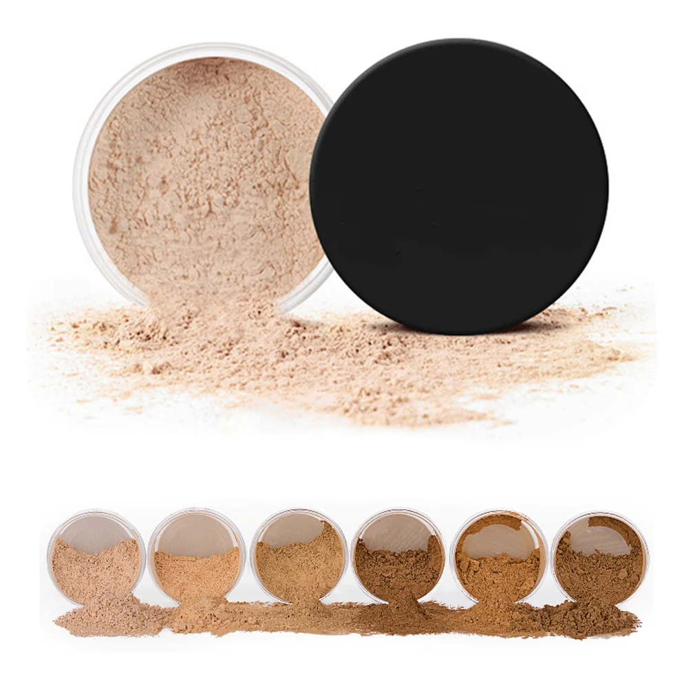 

High Quality No Logo Cosmetic 6 colors Loose Powder Makeup Foundation Powder Waterproof Natural Face Loose Powder Contour 72pcs