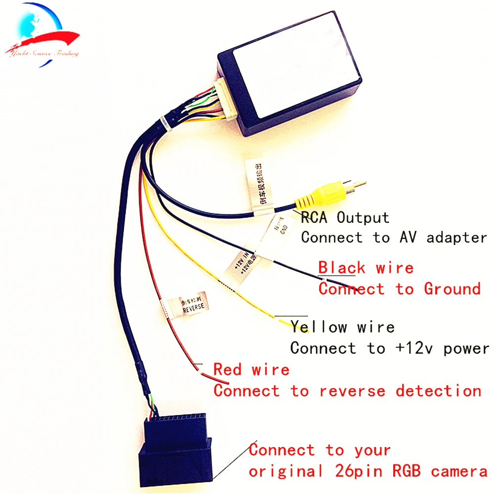 

Car 26 PIN RGB to CVBS (RCA) AV Converter for VW Factory Original Camera Output to Third Part OEM/After Market Head Unit DVD