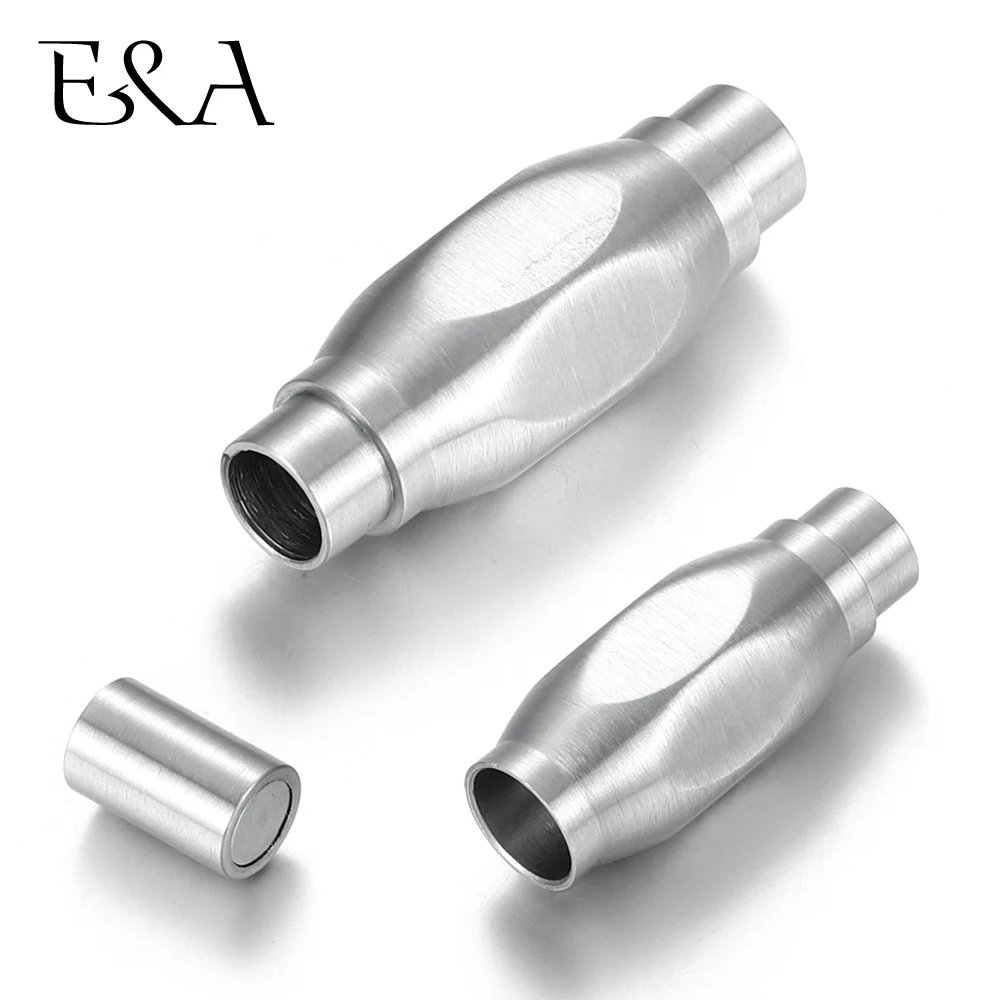 

Stainless Steel Magnetic Clasp Hole 4mm Brush Leather Cord Clasps Magnet Buckle DIY Bracelet Closure Jewelry Making Components