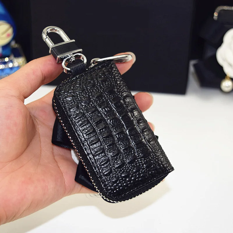 Fashion-Camellia-Flower-Key-Holder-Genuine-leather-bag-Women-Car-key-wallet-Keychain-Cover-2