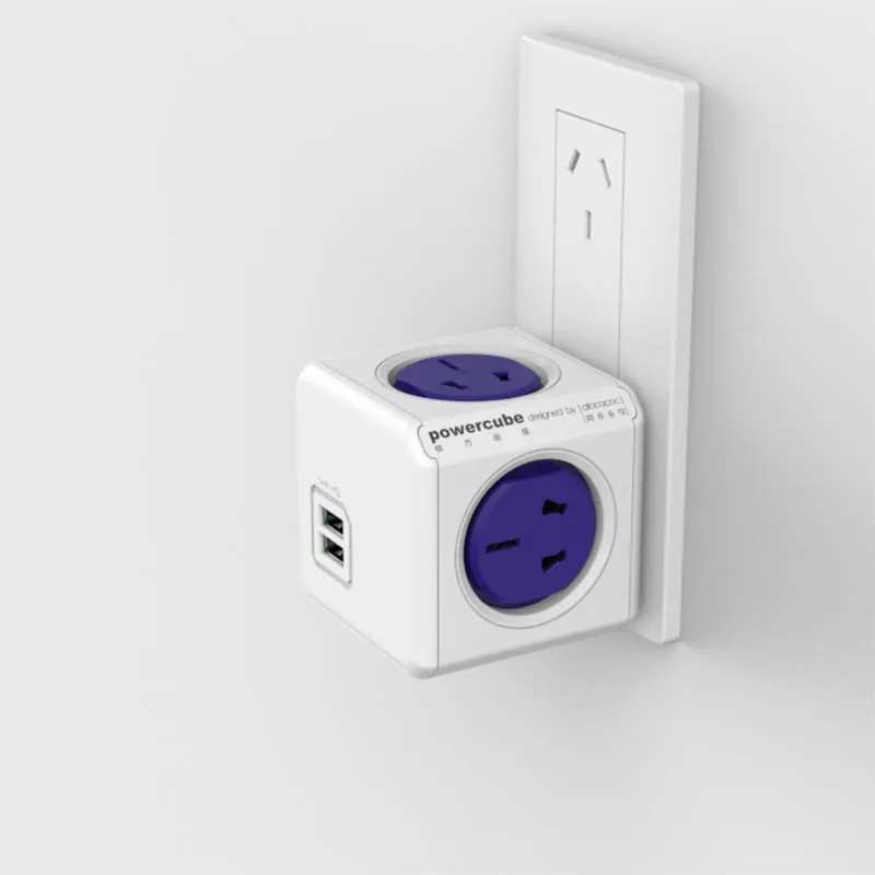 Cube mold square socket Netherlands Allocacoc PowerCube USB Socket creative cube Stripsocket