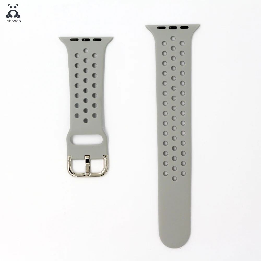 Lebanda спортивный ремешок для наручных часов Apple Watch 5/4/3/2/1 ремешок для наручных часов iWatch, силиконовой лентой из мягкой дышащей ткани Замена 38/42/40/44 мм - Цвет ремешка: Grey