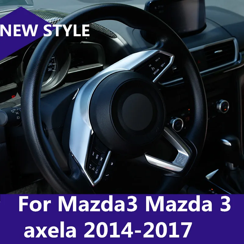 Для Mazda3 Mazda 3 axela 2014-2017 пластиковая наклейка накладка на руль декоративная рамку