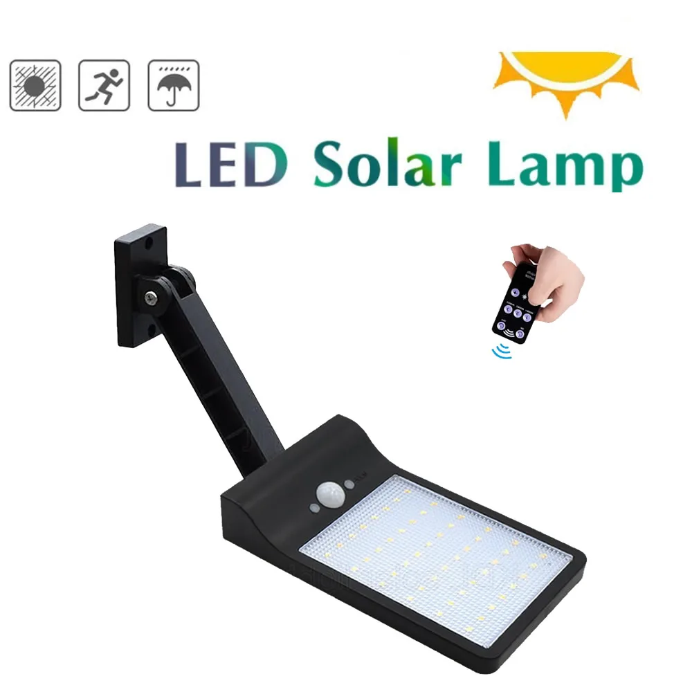 

remote control rotate bracket solar street light Solar Light 48 LED Auto PIR Motion Sensor With Remote Control Garden Wall Solar