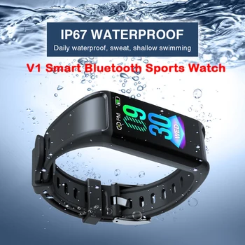

V1 Smart Bluetooth Watch Waterproof Touch Smart Bracelet Heart Rate Blood Pressure Fitness Tracker Smart Band Health Bracelet