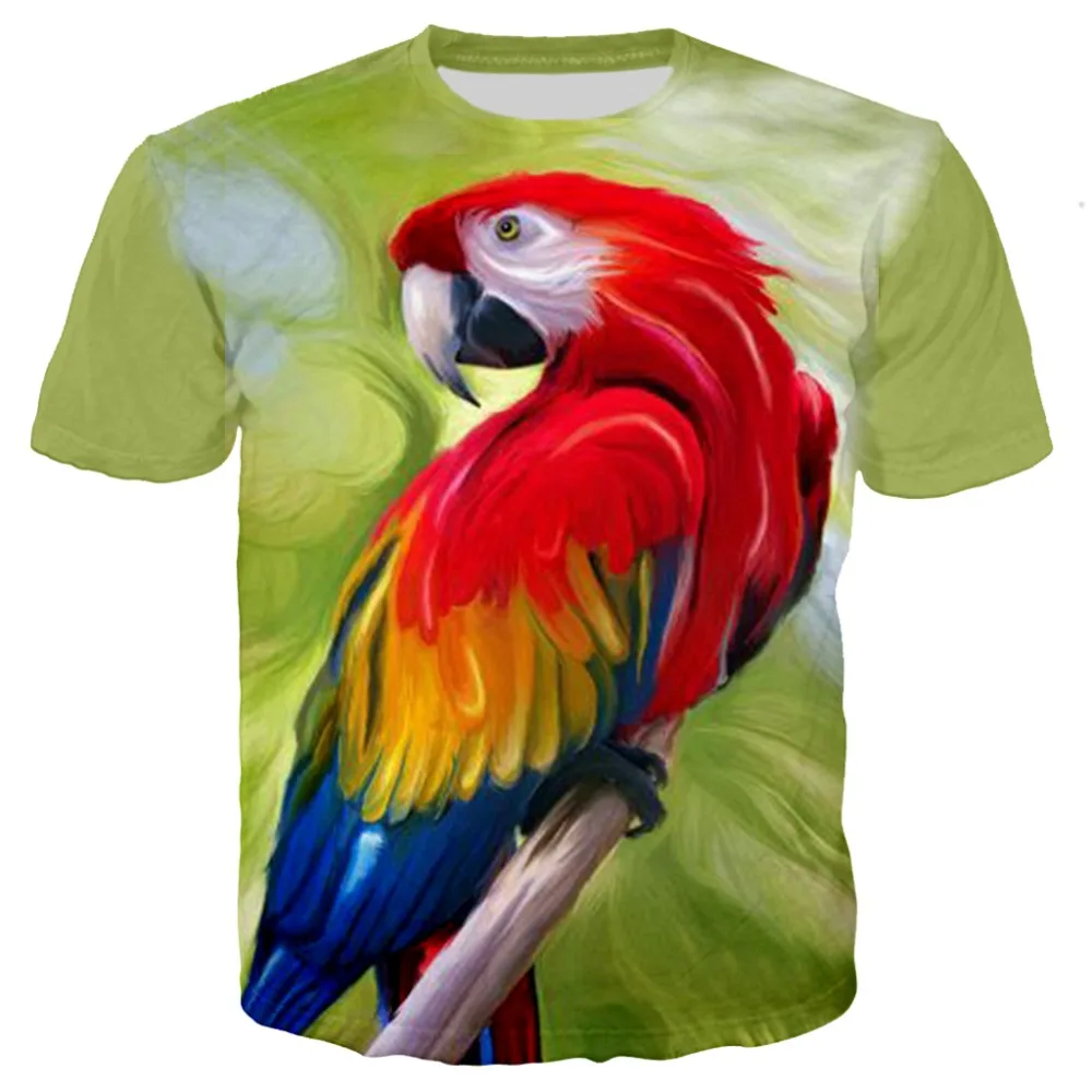 

Parrot T Shirt Men Flower Tshirt Hip Hop Tee brid 3d Print T-shirt Cool Men women Clothing Casual Tops sweatshirt shirt 7XL