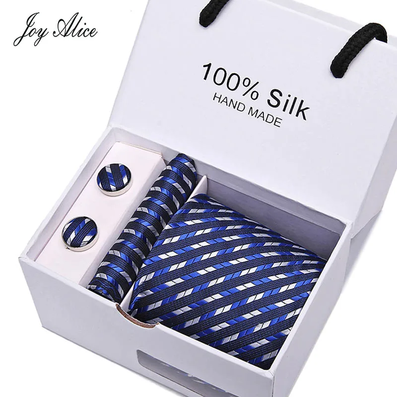 

Mens 2018 high fashion men black skinny neck tie set handkercheif set 7.5cm width neckties jacquard corbata gift box packing