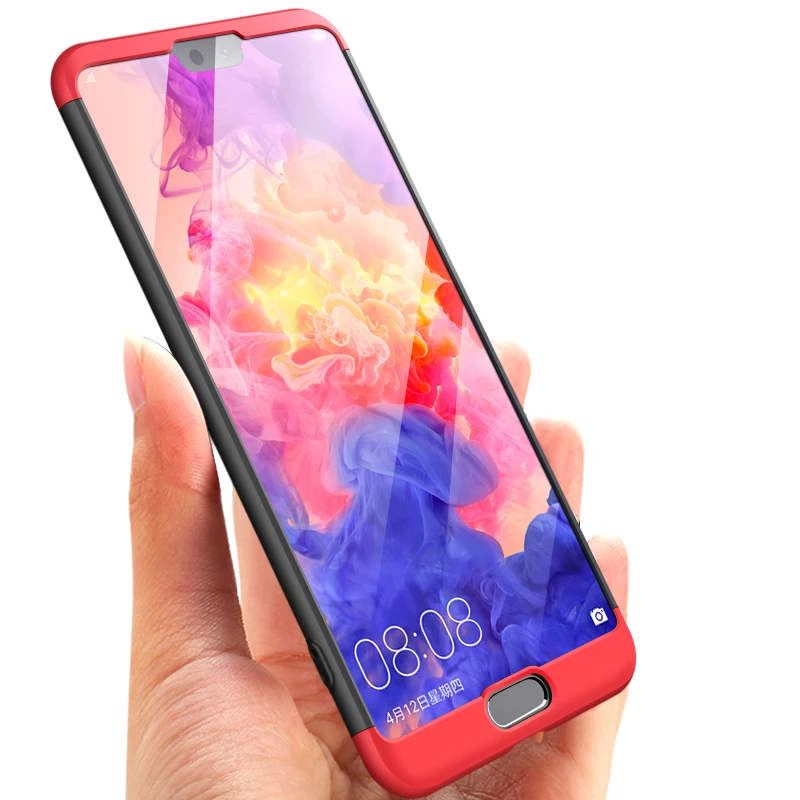Full Cover Cases For Huawei P20Lite Case 360 Degree 3 in 1 Protective Cover For Huawei HonorV10 P9 P10 P20Pro with Tempered Glass (11)