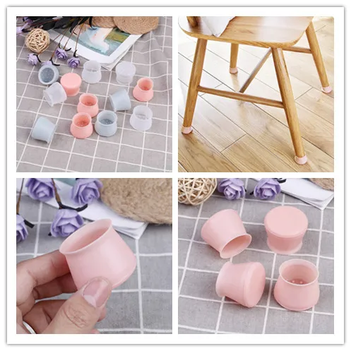 4pcs Silicone Rectangle Square Round Chair Leg Caps Feet Pads Wood 4pcs Silicone Rectangle Square Round Chair Leg Caps Feet Pads Wood Floor Protectors Protective Furniture Table Covers