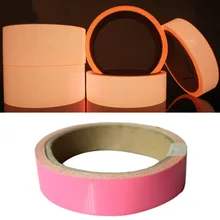 Orange& red Glow Tape Safety Sticker Removable Luminous Tape Fluorescent Self-adhesive Noctilucent Night Warning Tape