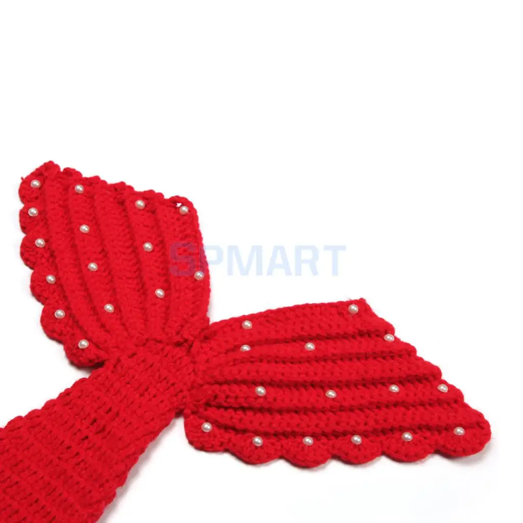 Newborn Baby Photography Prop Crochet Mermaid Headband Bra Tail Clothing Costume Set