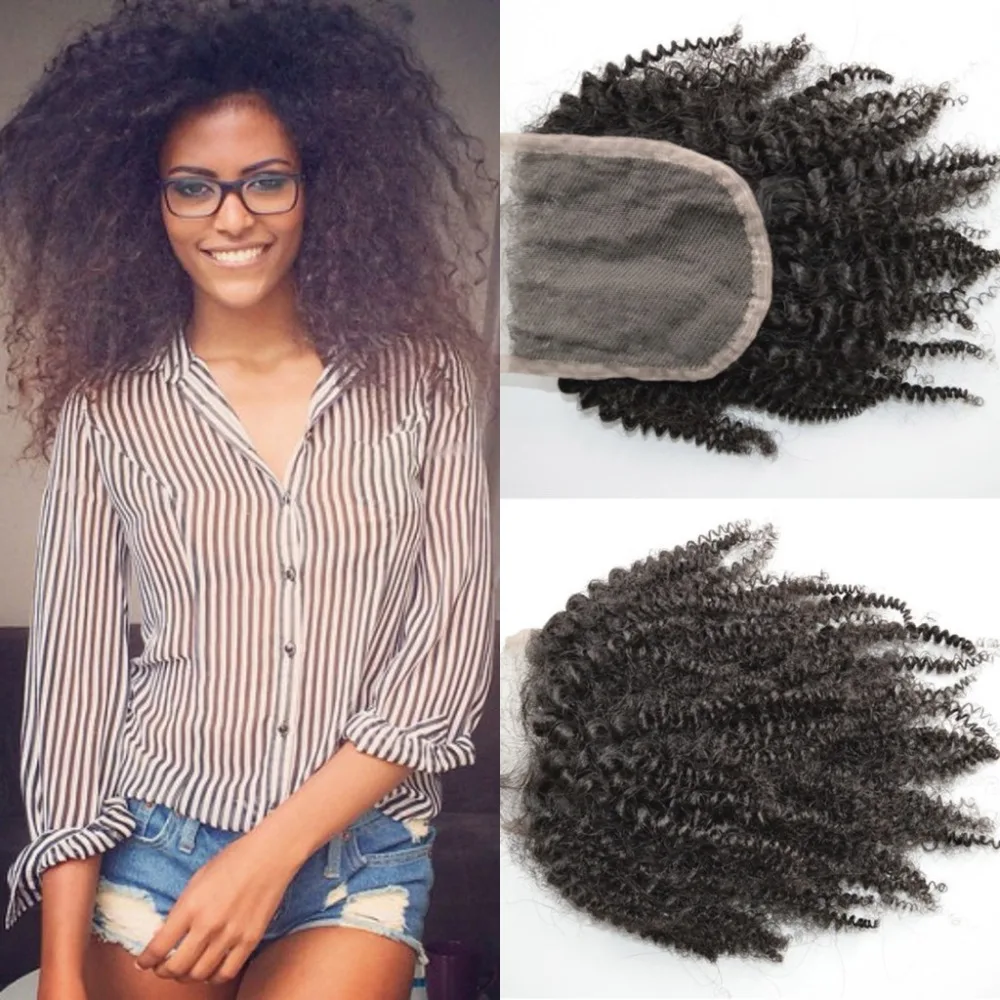 7A Grade The Best Closure Malaysian Virgin Hair afro kinky curly Lace