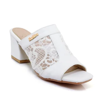 

18 years summer comfortable thick heel with square head mesh size code 30-44 open toe sandals and slippers tide 1868