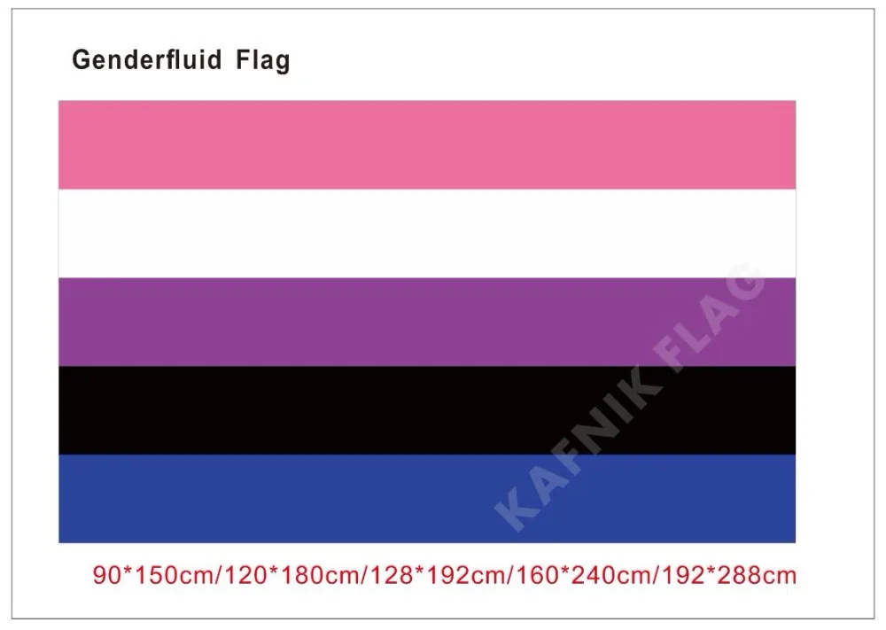 Кафник 90*150 см/128*192 см/192*288 см (2*3 фута/3*5 футов) флаг genderfluid для