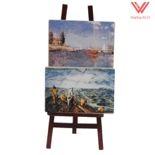 OMoToys кукольный домик Миниатюрный 1:12 мольберт для художника с 2 картинами