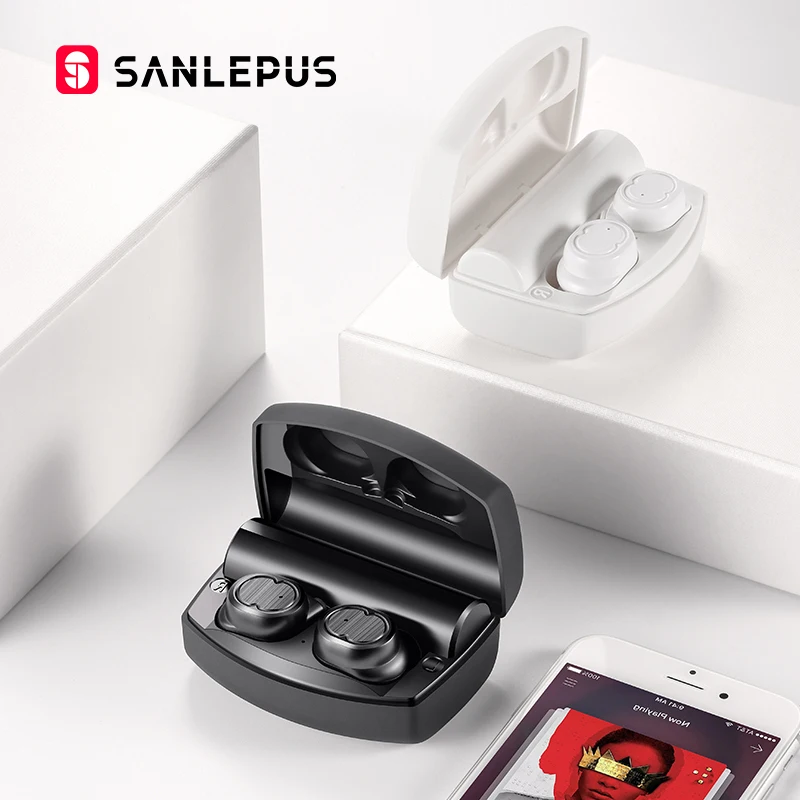 SANLEPUS Bluetooth наушники настоящие беспроводные наушники TWS 5,0 спортивные наушники стерео бас гарнитура шумоподавление для телефонов