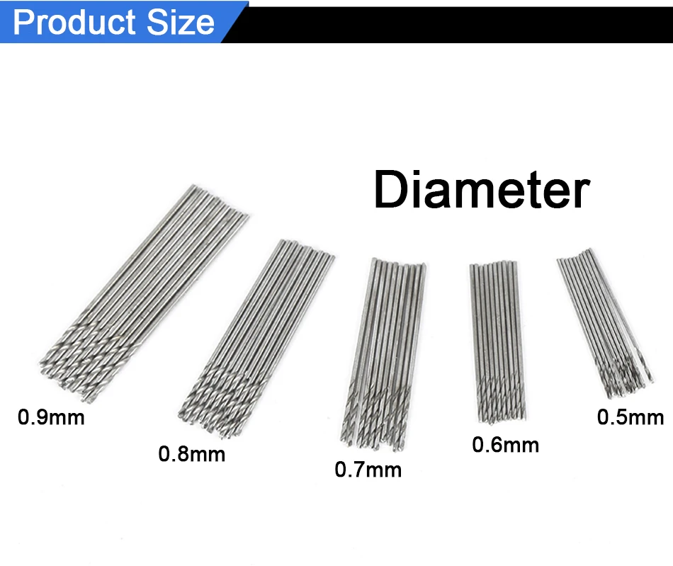 TUNGFULL 50 шт. микро-Сверла Набор 0,5 мм-0,9 мм подходит для Dremel твердосплавные микро-сверла с ЧПУ PCB Сверла роторные инструменты аксессуары