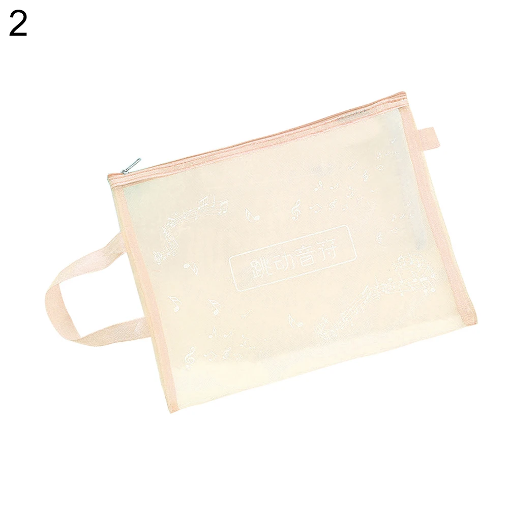 X0002 sleek minimalist A4 file bag Grid transparent portable zipper bag Student office durable storage bag Pencil bag