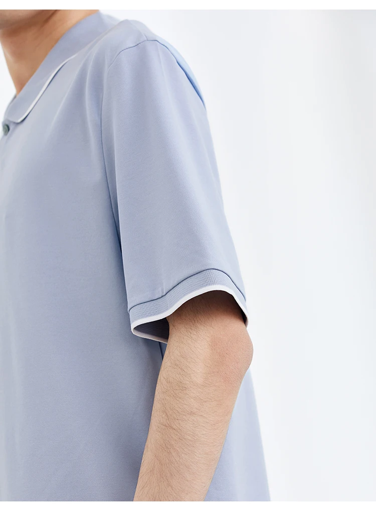 JackJones Мужская хлопчатобумажная трикотажная рубашка поло с короткими рукавами E | 219106511