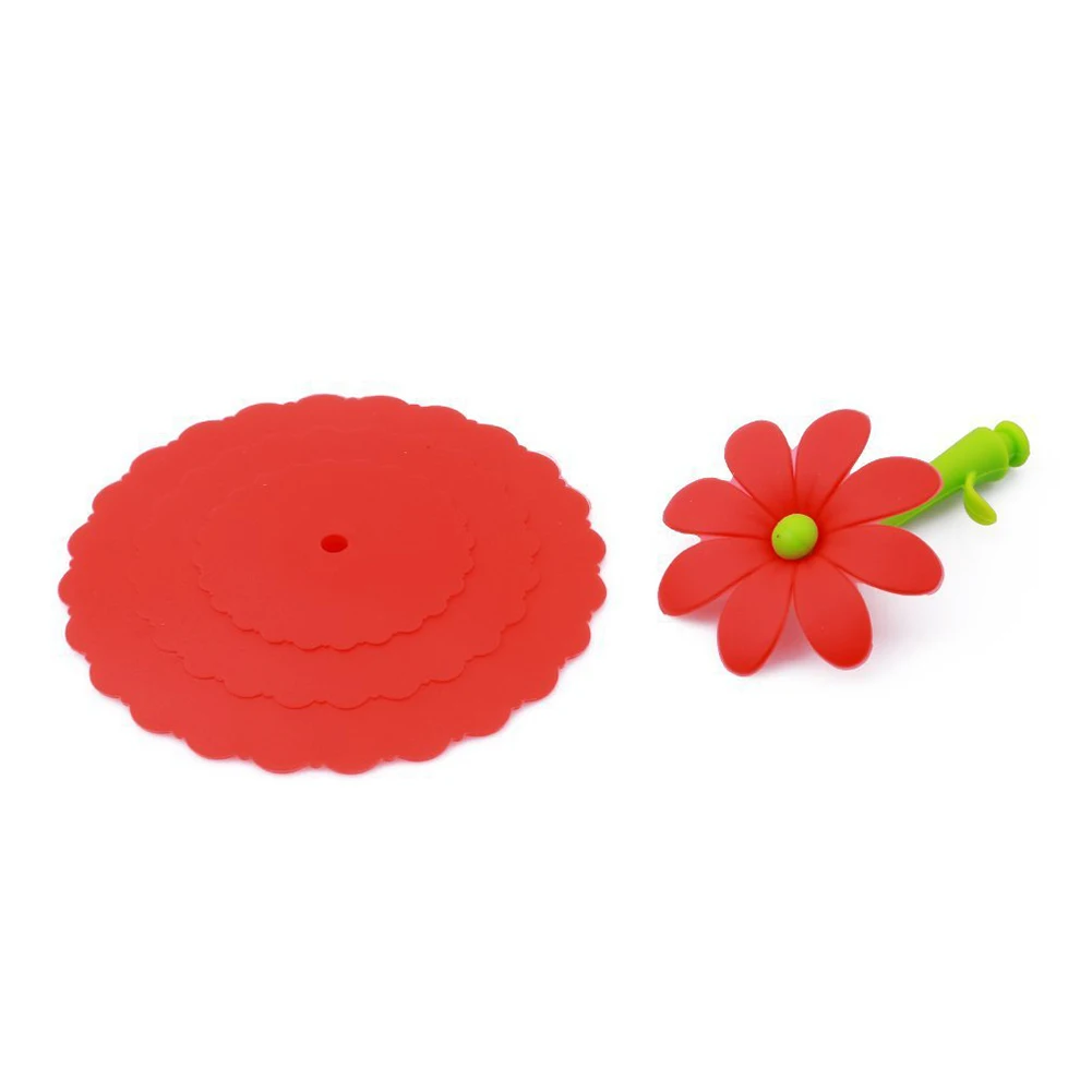 1Pc Silicone Cup Cover Cute Dustproof Reusable Silicone Cartoon Flower Mug Cup Bow Cover Lid Cap Kitchen Tool Cup Lid