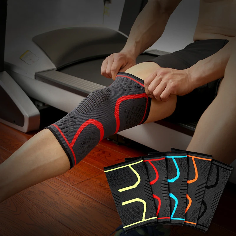 

1Pcs Adult Running Cycling Sports Knee Pad Breathable Bandage Knee Brace Silica Gel Non-Slip Sport Compression Knee Pad