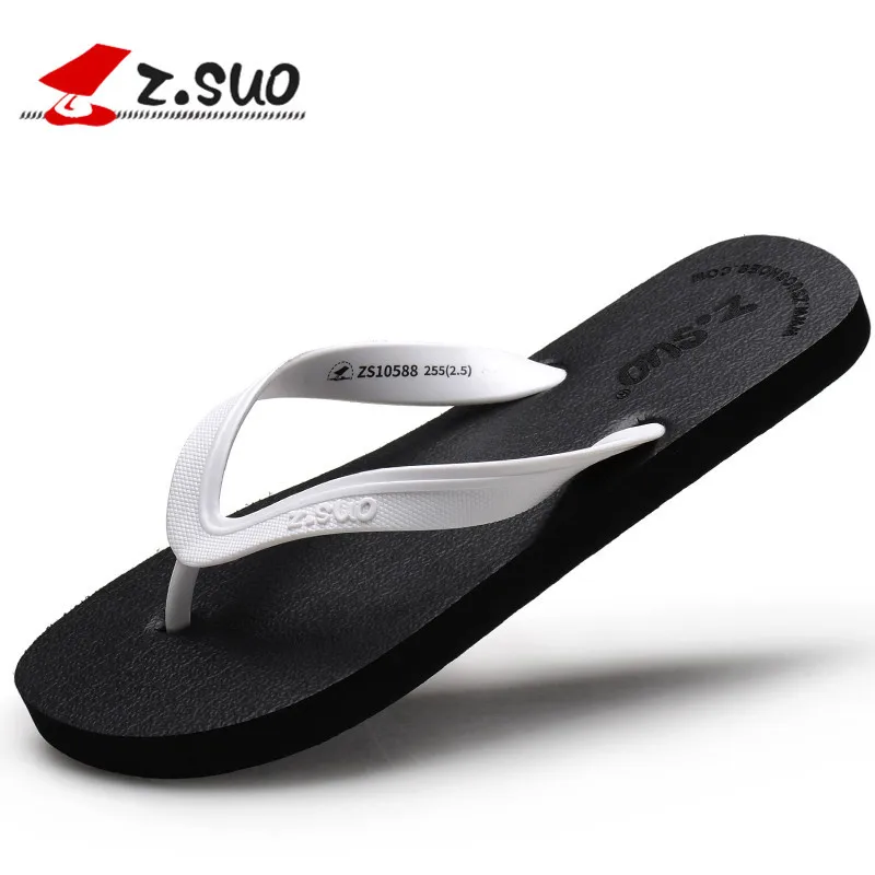 

Z.SUO 10588 New Summer Men's Flip Flops Fashion Lightweight Soft Comfortale Non-slip Man Beach Slippers Size 35-44