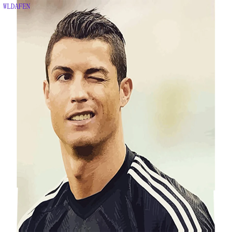 

Frameless Wall Decor Pictures Painting By Numbers Hand Painted On Canvas Real Madrid Ronaldo Abstract Oil