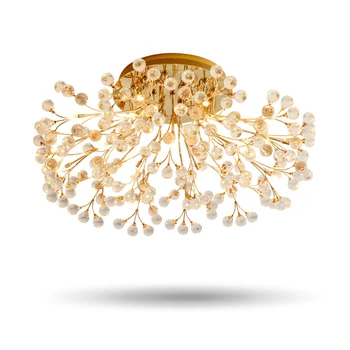 

Europe Type Crystal Chandeliers Lamp Circular Dining Room Living Room G4 LED Lighting Gold/Silver Flower Chandelier AC90-260V