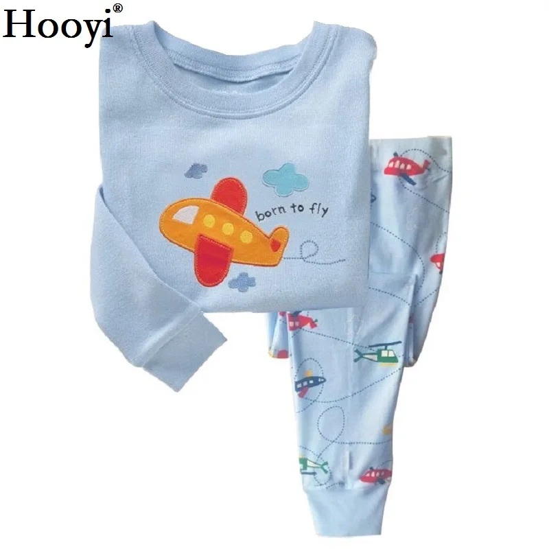 Dino Boys Sleepwear Suits 100% Cotton Long Children Clothes Sets Motor T-Shirts Pants 2-Pieces Sets Kid Pyjamas 2 3 4 5 6 7 Year pajama sets cheap Sleepwear & Robes