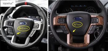 

Lapetus Accessories For Ford F150 2015 2016 2017 2018 Front Steering Wheel Decoration Strip Frame Molding Cover Kit Trim / ABS