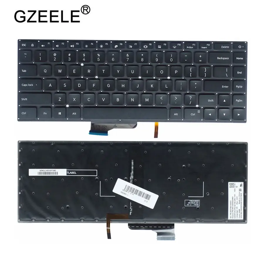  GZEELE New For xiaomi 15.6 keyboard US English backlit Keyboard For xiaomi pro 15.6 inch keyboard b