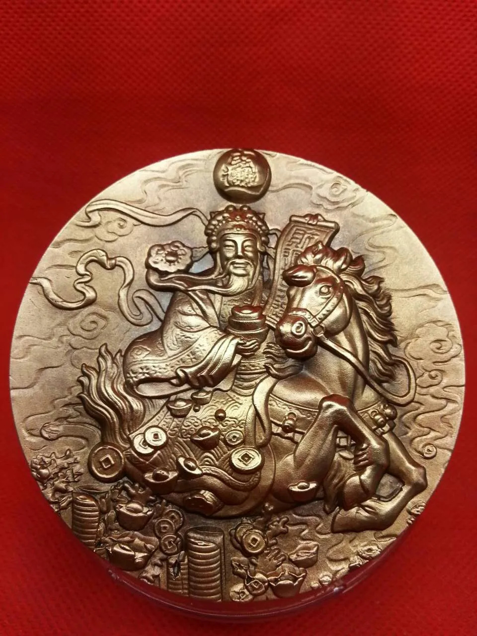 80 мм Caishen Civil Бог богатства бронзовая медаль