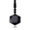 1 Pcs Black Obsidian Natural Stone Pendant Necklaces For Women Men Cubic Hexagram Sweater Necklace Amulets Talismans Jewelry ► Photo 1/6