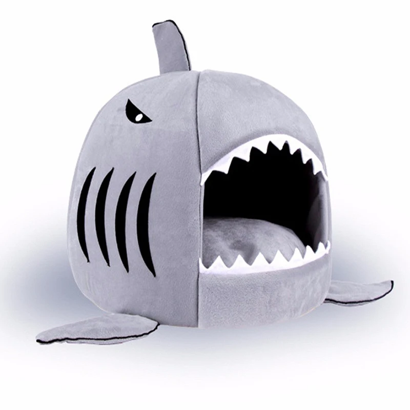 prativerdi Soft Dog House For Large Dog Warm Shark Dog House Tent High Quality Cotton Small Dog Cat Bed Puppy mat Pet hondenmand11