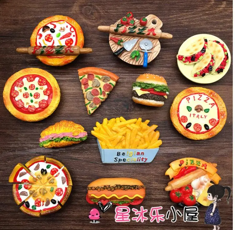 

Pizza, fries, burgers Fridge Magnets Refrigerator Magnets Home Decor