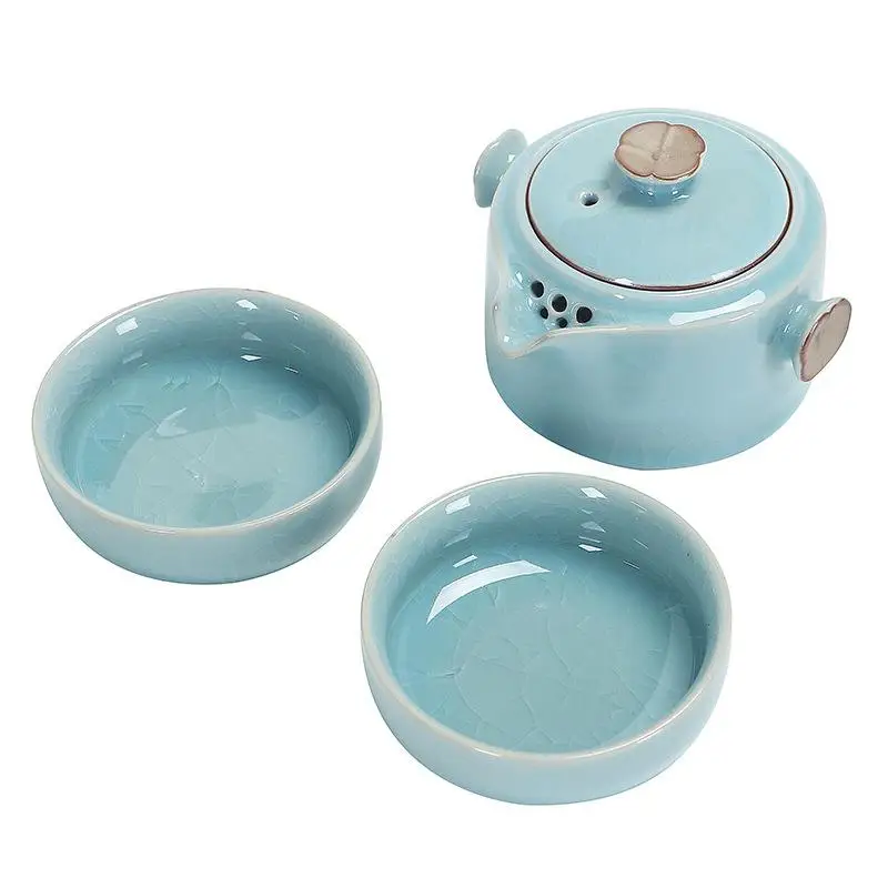 New Chinese Kung Fu Tea Set Ceramic Portable Teapot Set Outdoor Travel Gaiwan Tea Cups of Tea for W