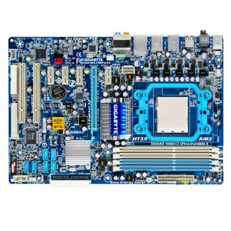 Оригинальная материнская плата для Gigabyte GA MA770T US3 DDR3 AM3 с твердотельным