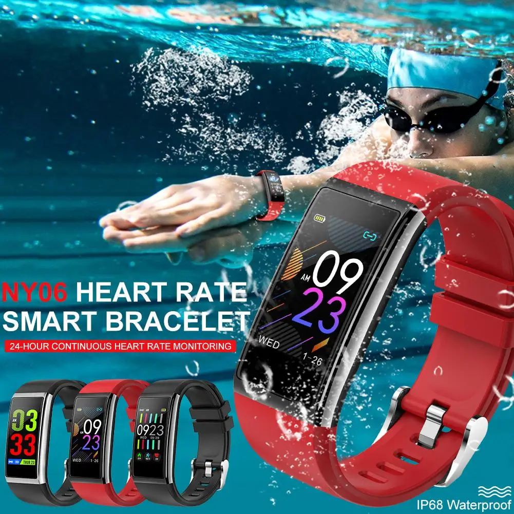 

NY06 Smart Bracelet 14.1 Inch Fitness Tracker Heart Rate Blood Pressure Sleep Detection IP68 Waterproof Sports Wristband