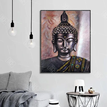 

Religious Wall A4 Art Canvas Painting Buddha Portrait Posters and Prints Zen Themed Bedroom Decoration Artwork Picture No Framed